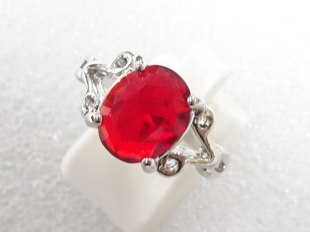 JAPANESE KIMONO / ANTIQUE COLORED STONE RING (SIZE 18.5)